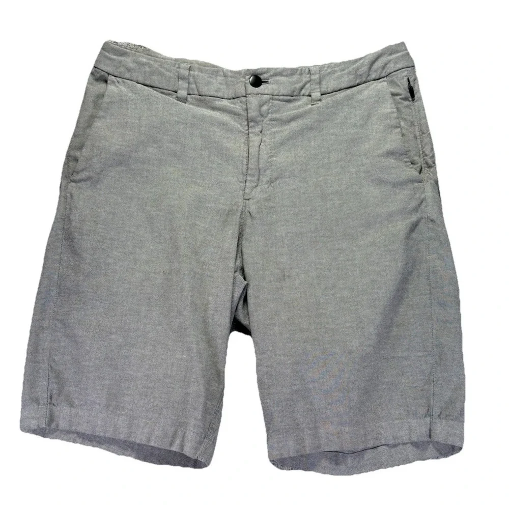 Lululemon Commission Shorts Mens 33 Gray Relaxed Fit Chino Flat Front Stretch